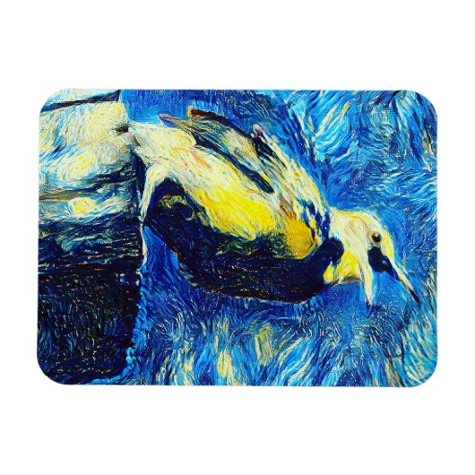 Der einsame Vogel-VanGogh-Stil Magnet (Horizontal)