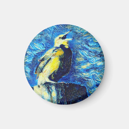 Der einsame Vogel-VanGogh-Stil Magnet (Vorne)