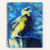 Der einsame Vogel-VanGogh-Stil Notizblock (Vorderseite)