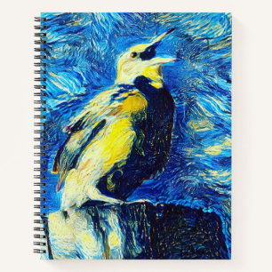 Der einsame Vogel-VanGogh-Stil Notizblock