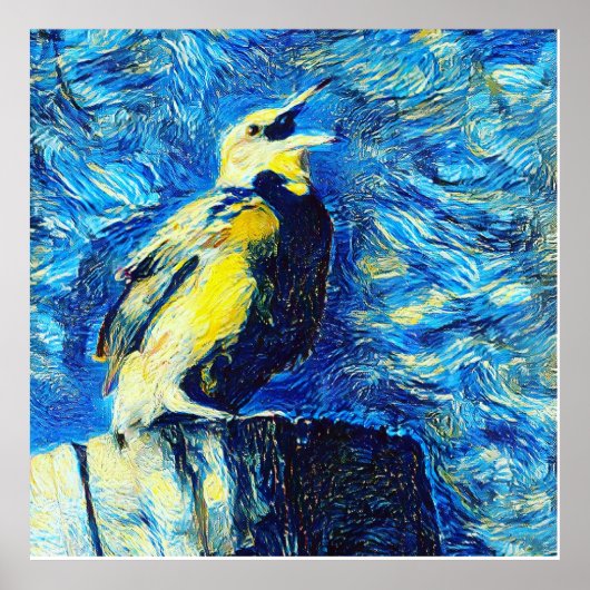 Der einsame Vogel-VanGogh-Stil Poster (Vorne)