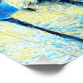 Der einsame Vogel-VanGogh-Stil Poster (Ecke)