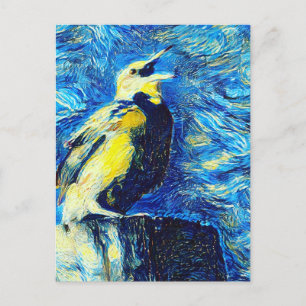 Der einsame Vogel-VanGogh-Stil Postkarte