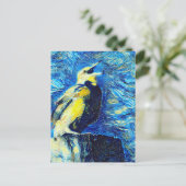 Der einsame Vogel-VanGogh-Stil Postkarte (Stehend Vorderseite)