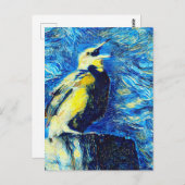 Der einsame Vogel-VanGogh-Stil Postkarte (Vorne/Hinten)