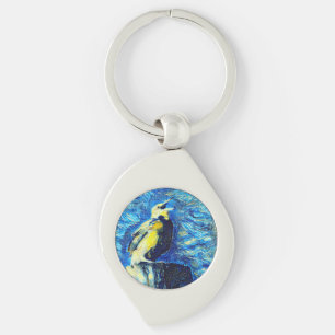 Der einsame Vogel-VanGogh-Stil Schlüsselanhänger