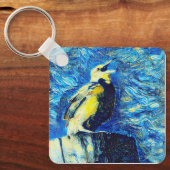 Der einsame Vogel-VanGogh-Stil Schlüsselanhänger (Vorderseite)