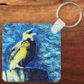 Der einsame Vogel-VanGogh-Stil Schlüsselanhänger (Rückseite)