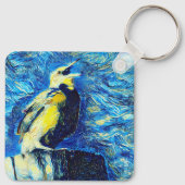 Der einsame Vogel-VanGogh-Stil Schlüsselanhänger (Rückseite)