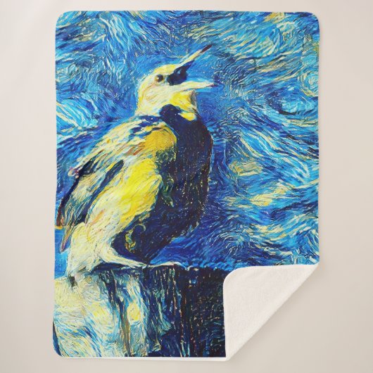 Der einsame Vogel-VanGogh-Stil Sherpadecke (Vorderseite)