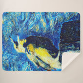 Der einsame Vogel-VanGogh-Stil Sherpadecke (Vorderseite (Horizontal))