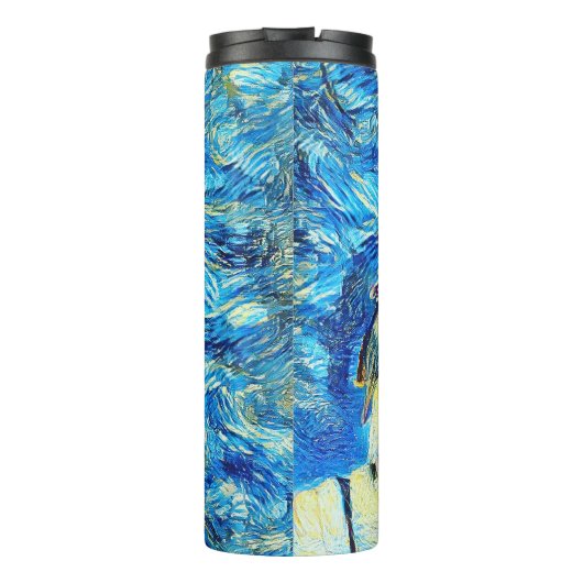 Der einsame Vogel-VanGogh-Stil Thermosbecher (Rückseite)