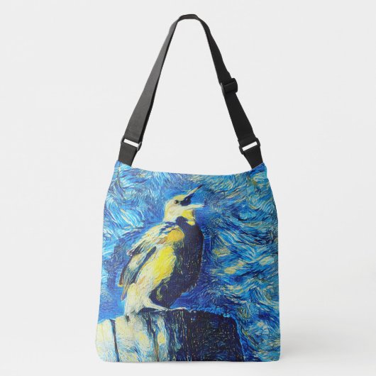 Der einsame Vogel-VanGogh-Stil Tragetaschen Mit Langen Trägern (Vorderseite)