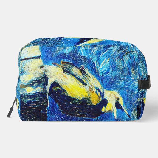 Der einsame Vogel-VanGogh-Stil Waschbeutel (Rückseite)