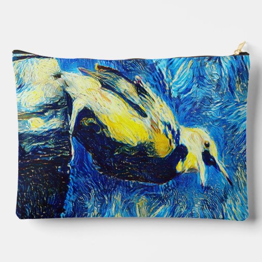 Der einsame Vogel-VanGogh-Stil Zubehörtasche (Rückseite)