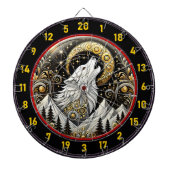 Der einsame weiße Wolf nimmt die Festigkeit ein Dartscheibe (vorne)