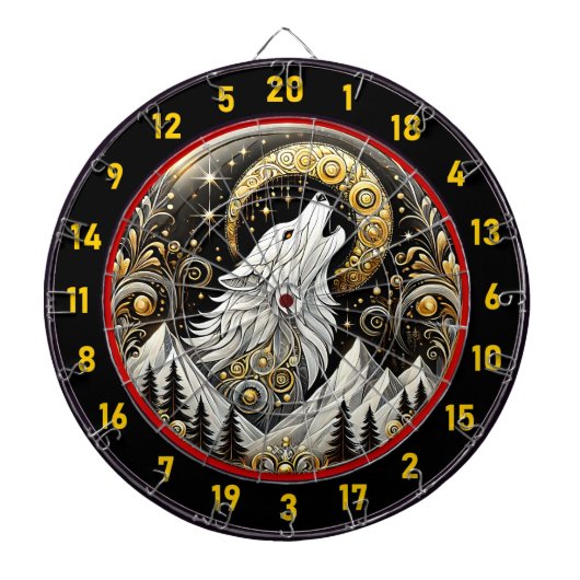 Der einsame weiße Wolf nimmt die Festigkeit ein Dartscheibe (vorne)