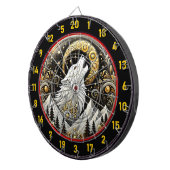 Der einsame weiße Wolf nimmt die Festigkeit ein Dartscheibe (Vorderseite rechts)