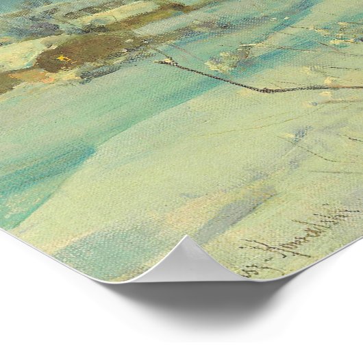 Der einsame Wolf von Alfred Von Wierusz-Kowalski Poster (Ecke)