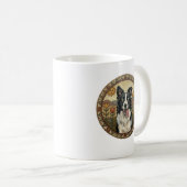 Der Einstein der Moore: Border Collie Folk Art Kaffeetasse (VorderseiteRechts)