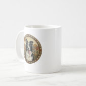 Der Einstein der Moore: Border Collie Folk Art Kaffeetasse (Vorderseite Links)