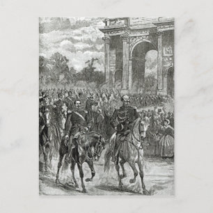 Der Eintrag von Napoleon III. und Victor Emmanuel Postkarte