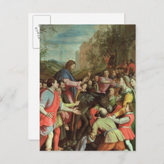 Der Eintritt Christi in Jerusalem Postkarte (Vorne/Hinten)