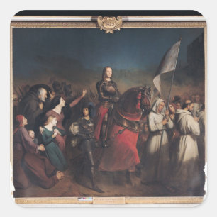 Der Eintritt der Johanna in Orleans Quadratischer Aufkleber