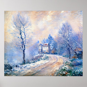 Der Eintritt in Giverny unter dem Schnee Poster