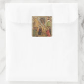 Der Eintritt in Jerusalem, Moskauer Schule Quadratischer Aufkleber (Tasche)