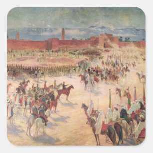 Der Eintritt von General Lyautey & General Mangin Quadratischer Aufkleber