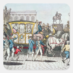 Der Eintritt von Louis XVI in Paris Quadratischer Aufkleber