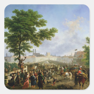 Der Eintritt von Napoleon Bonaparte Quadratischer Aufkleber