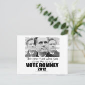 Der einzige Mann, der Amerika Rette - Romney 2012 Postkarte (Stehend Vorderseite)