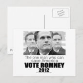 Der einzige Mann, der Amerika Rette - Romney 2012 Postkarte (Vorne/Hinten)