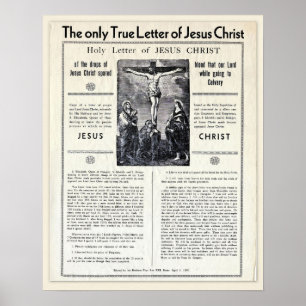 Der einzige wahre Brief Jesu Christi Poster