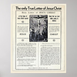 Der einzige wahre Brief Jesu Christi Poster