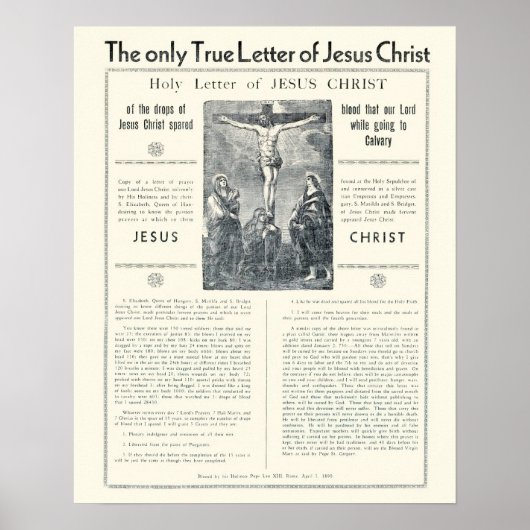 Der einzige wahre Buchstabe Jesu Christi-Poster Poster (Vorne)