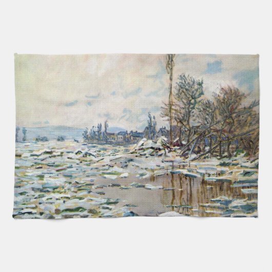 Der Eisbruch von Claude Monet Geschirrtuch (Horizontal)