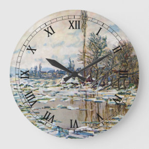 Der Eisbruch von Claude Monet Große Wanduhr