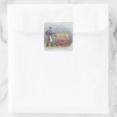 Der Eiscreme-Verkäufer, 1895 Quadratischer Aufkleber (Tasche)