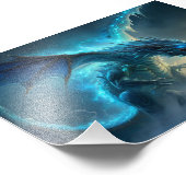 Der Eisdrache, Fantasiekunst, Drachen, Sci-Fi Fotodruck (Ecke)