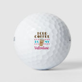 Der Eiskaffee ist mein Valentinstag Golfball (Vorderseite)