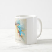 Der Eisvogel in einer schönen Aquarellfarbe Kaffeetasse (VorderseiteRechts)