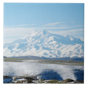 Der Elbrus (der höchste Berg Europas) Fliese