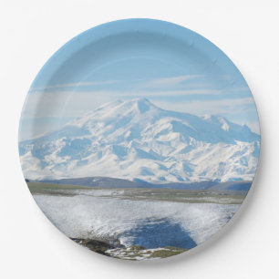 Der Elbrus (der höchste Berg Europas) Pappteller