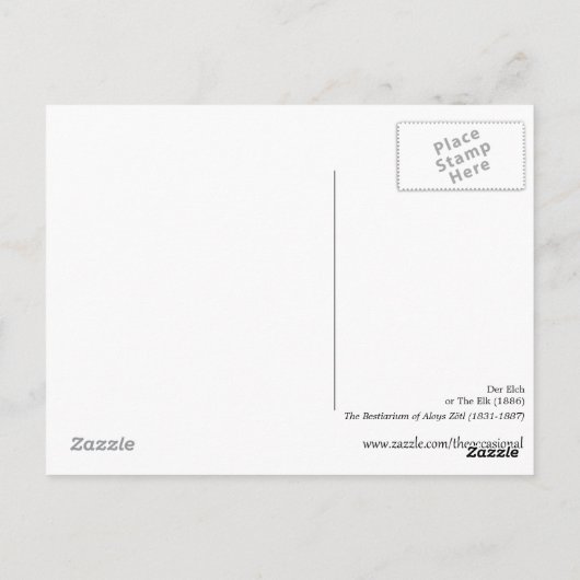 Der Elch oder der Elch (1886) Postkarte (Rückseite)