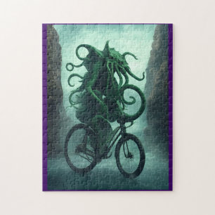 Der Eldritch-Radfahrer Cthulhu fährt ein Bike Puzzle