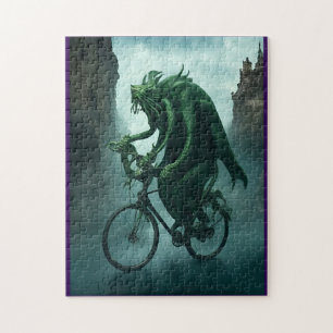 Der Eldritch-Radfahrer Cthulhu fährt ein Bike Puzzle