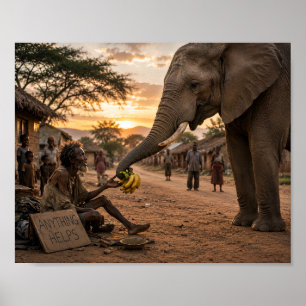 Der Elefant, der sein Essen teilte Poster